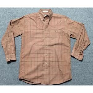 Orvis Brown Plaid Button Down Shirt Mens Small Long Sleeve